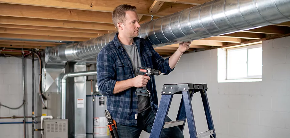 Exposed Spiral Ductwork in Aberdeen