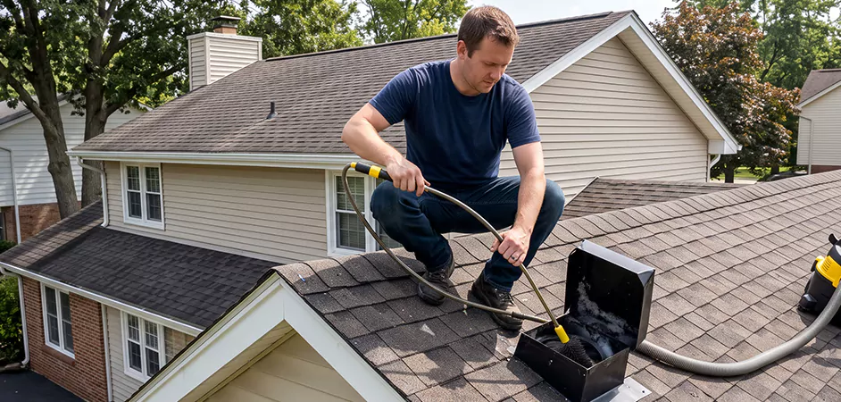 Multi-Story Roof Dryer Vent Cleaning in Aberdeen